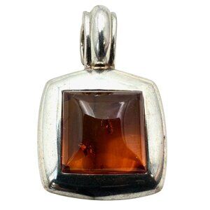 Joseph Esposito Pearl Sterling Silver Amber Enhancer Pendant